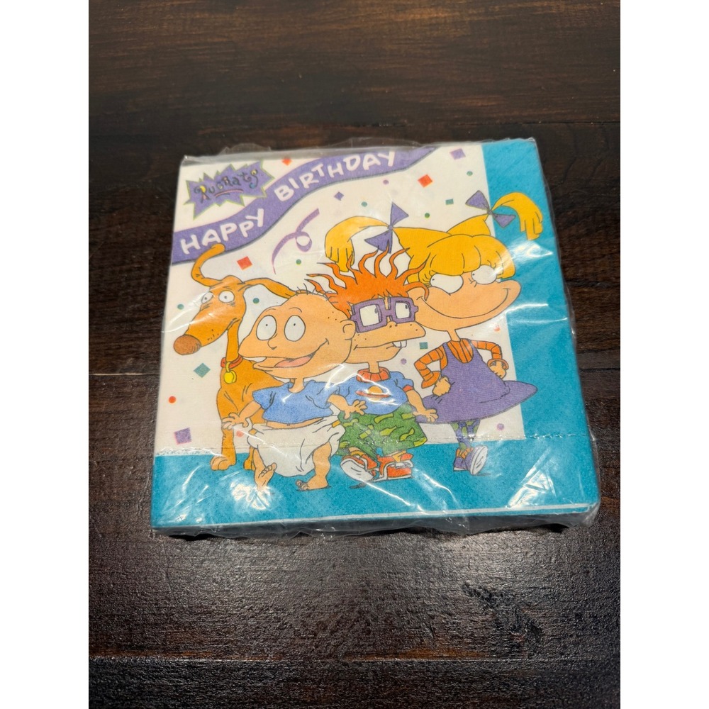 Vintage Rugrats Happy Birthday Napkins 16ct Nickelodeon DesignWare 90s‎ Sealed